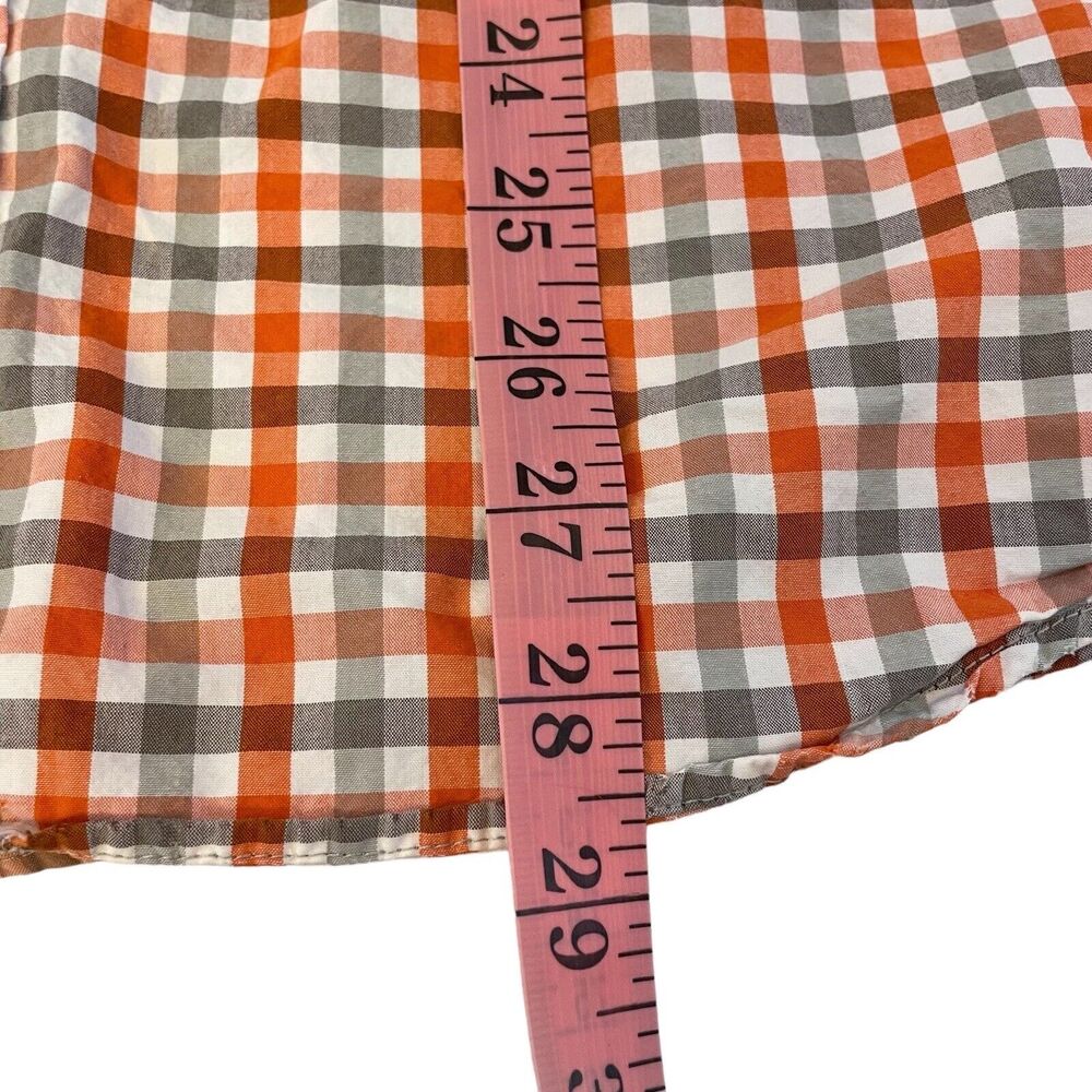 Eddie Bauer Check Shirt Men’s M Short Sleeve Button Down Gray Orange - Picture 8 of 16